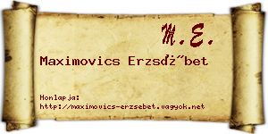 Maximovics Erzsébet névjegykártya